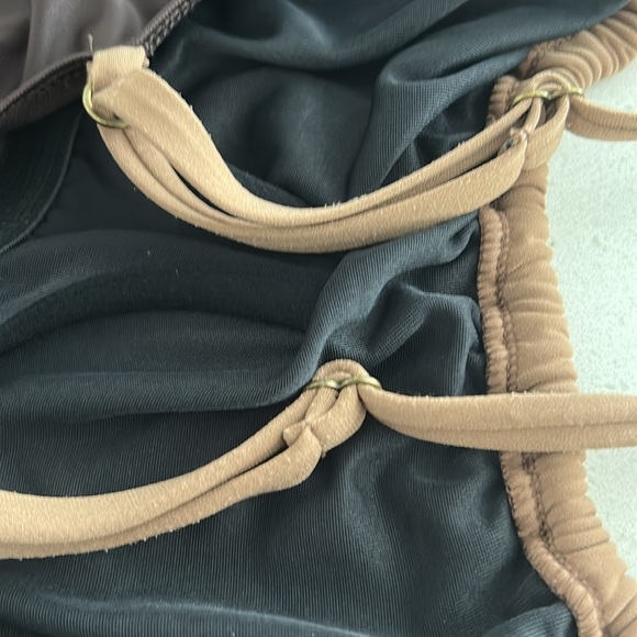 Magic Suit One Piece Tummy Control Swimsuit Tan Brown Ruching Overlay Size M - Picture 8 of 14